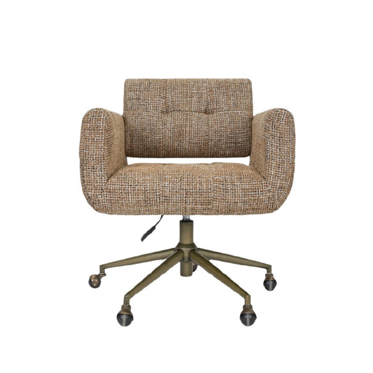 Chaise de bureau pivotante en tissu beige - Pour un confort au travail - 65 x 65 x 85