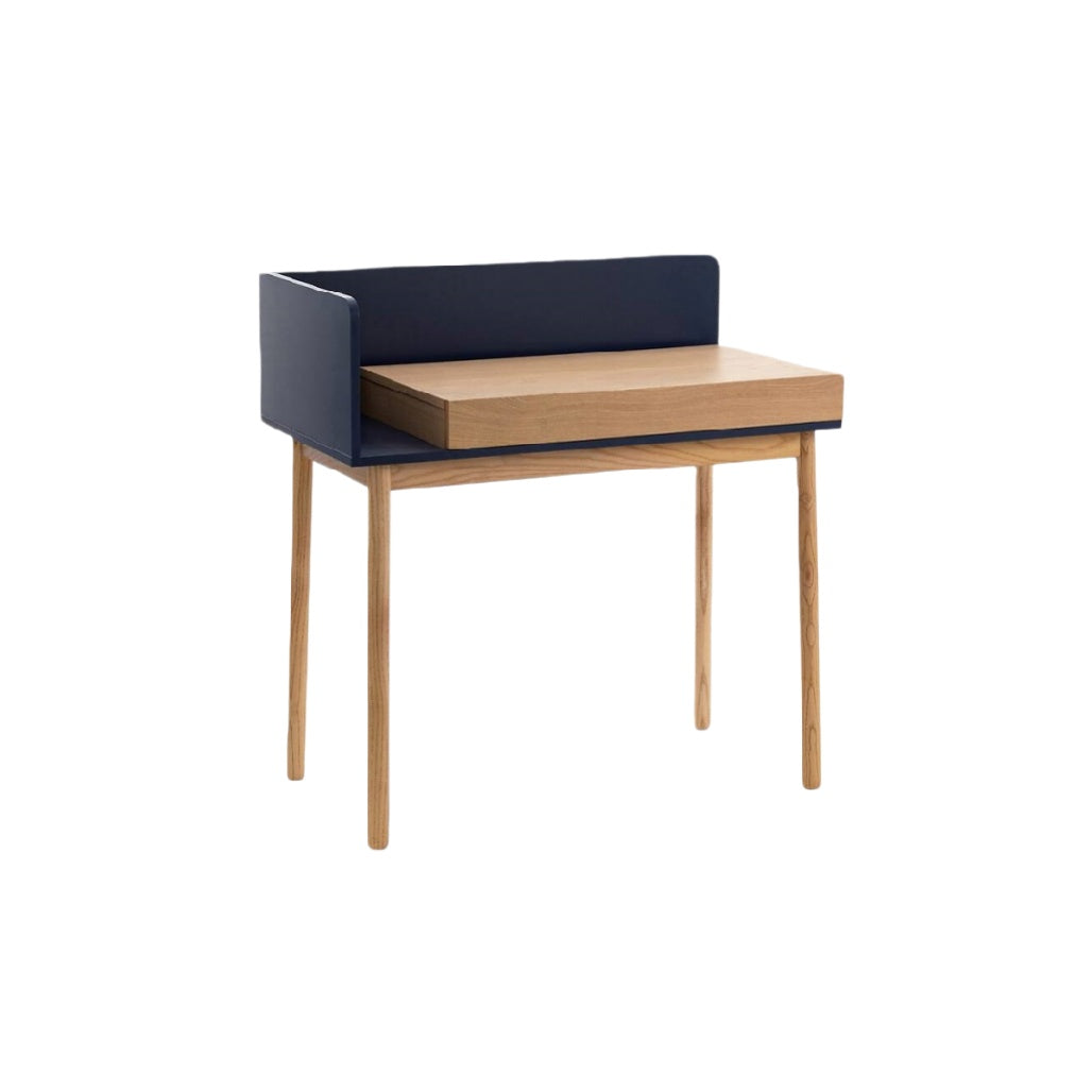 Table de bureau avec tiroir en bois et tissu - 80 x 50 x 75