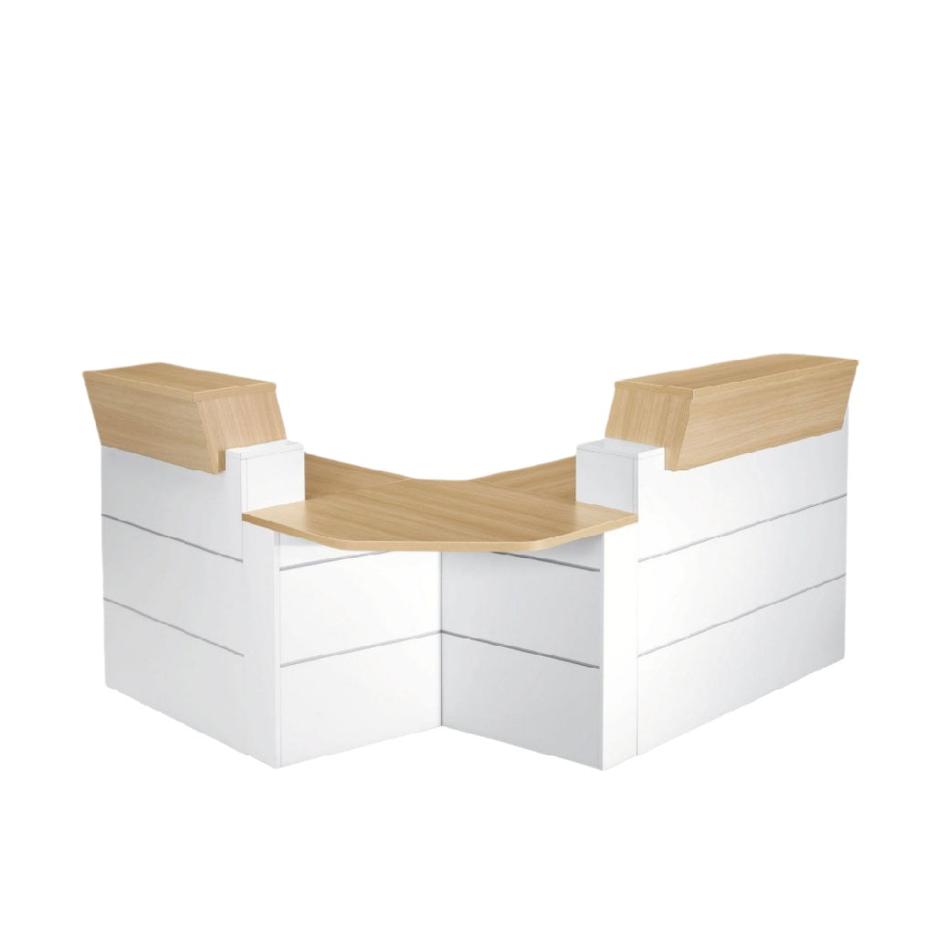 Bureau d'angle pour espace de travail en bois et mélamine - 120 x 60 x 75