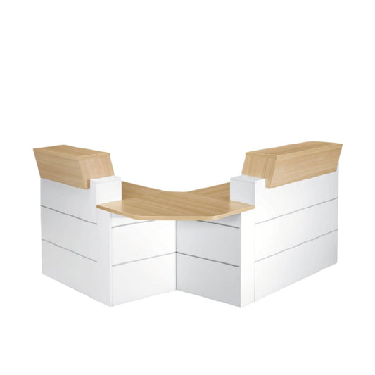 Bureau d'angle pour espace de travail en bois et mélamine - 120 x 60 x 75