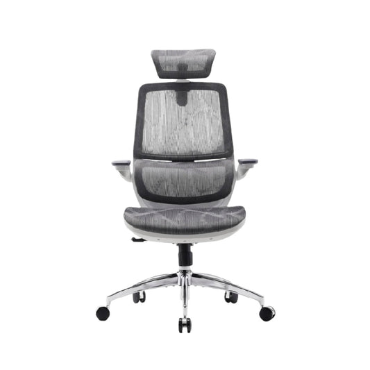 Chaise de bureau ergonomique avec appui-tête en tissu et maille - 75 x 70 x 120